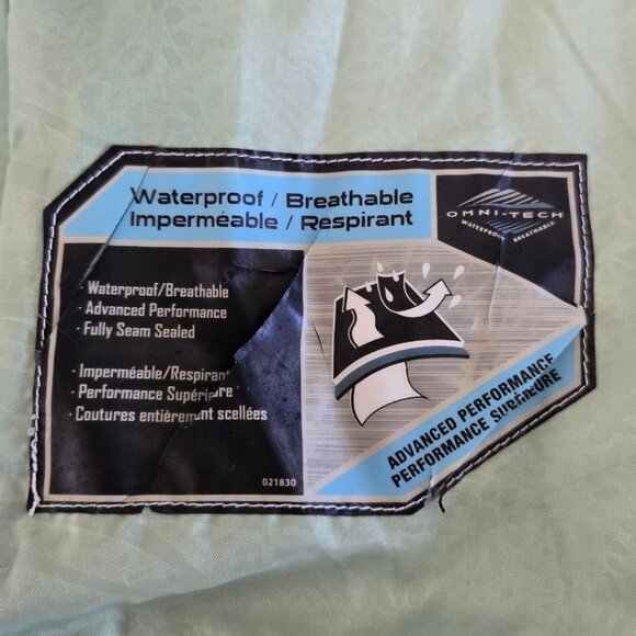 Columbia Womens XL Green Outdoor Hooded Rain Jacket Zip Front - Picture 13 of 16